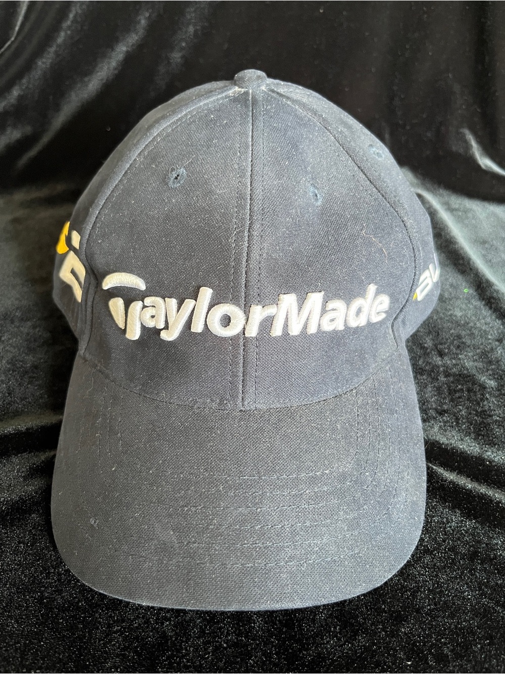 Taylormade TMax Gear Burner Golf Equipment Black Strapback Hat Cap OSFM